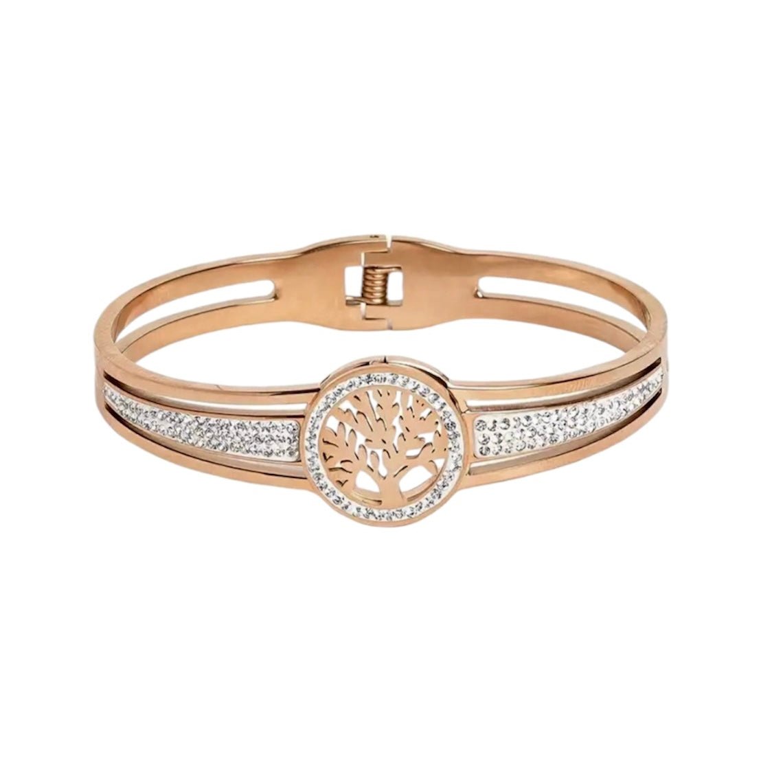 Elegantes Funkelndes Armband „Baum des Lebens“; Roségold - CrystalScents