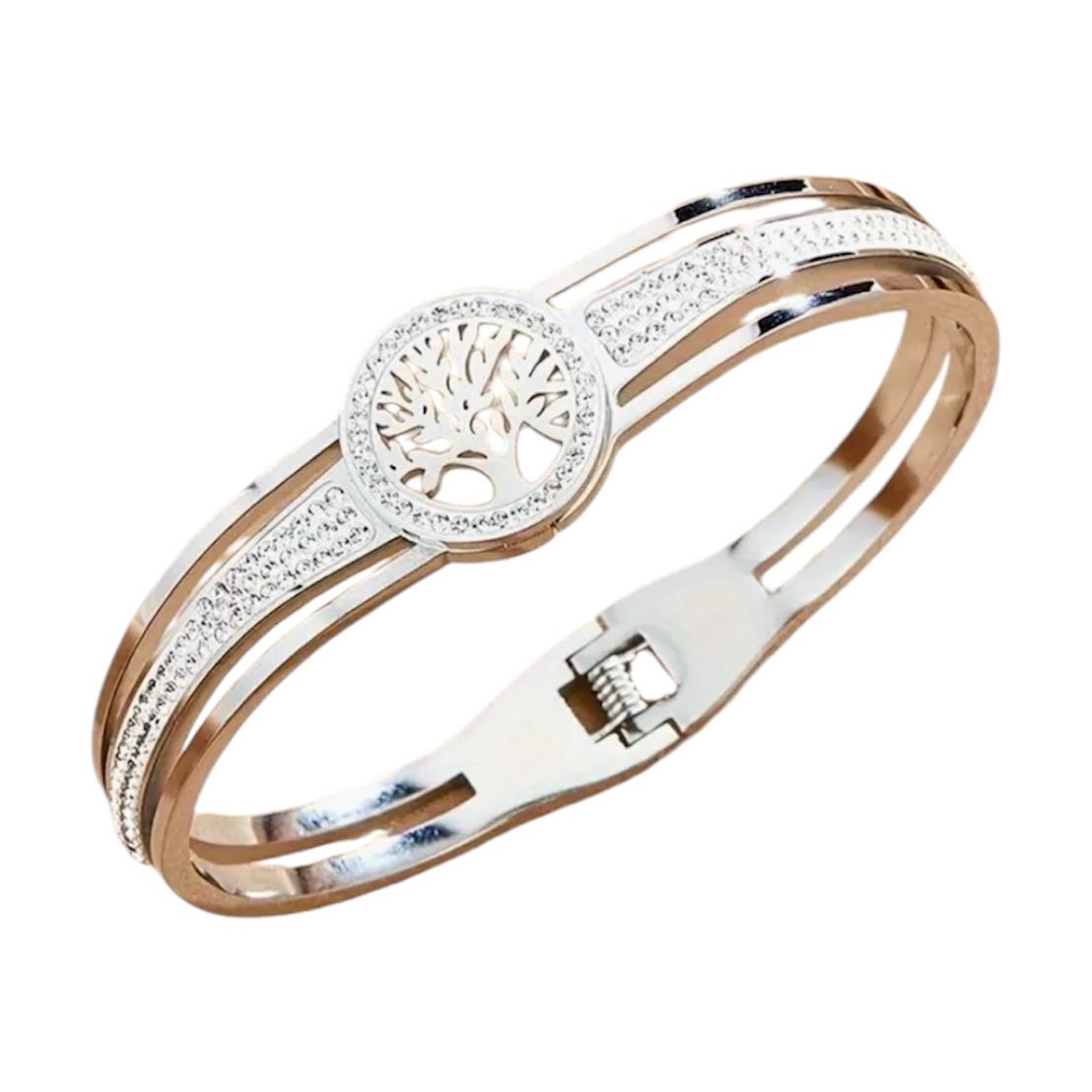 Elegantes Funkelndes Armband „Baum des Lebens“; Silber - CrystalScents