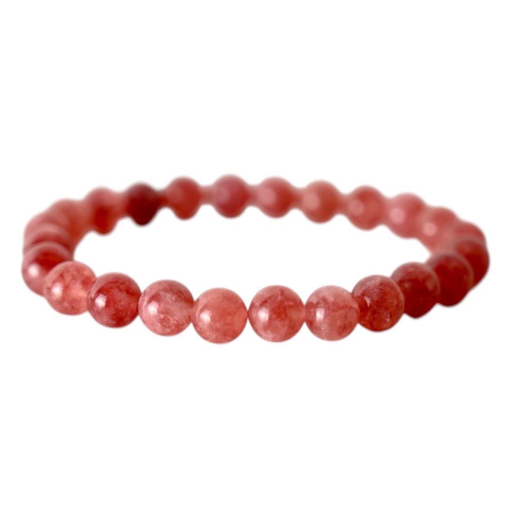Erdbeerquarz Kugelarmband - CrystalScents