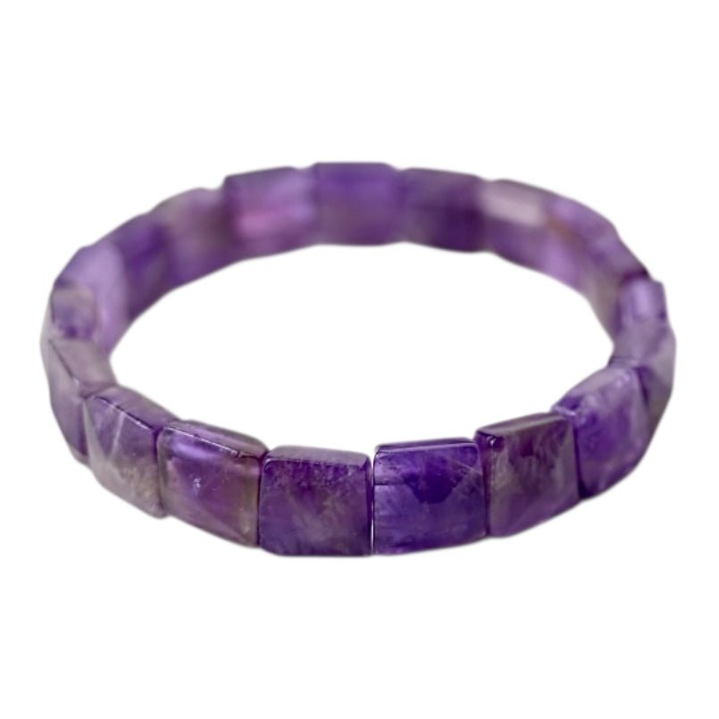 Facettiertes, quadratisches Amethyst Armband - CrystalScents