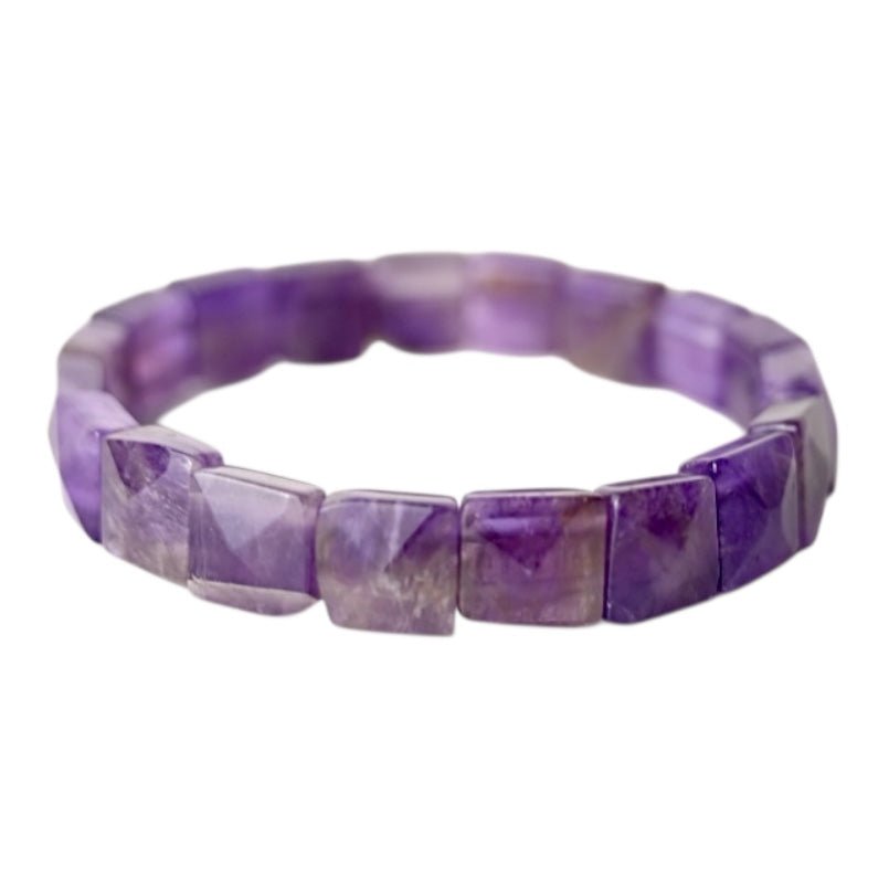 Facettiertes, quadratisches Amethyst Armband - CrystalScents