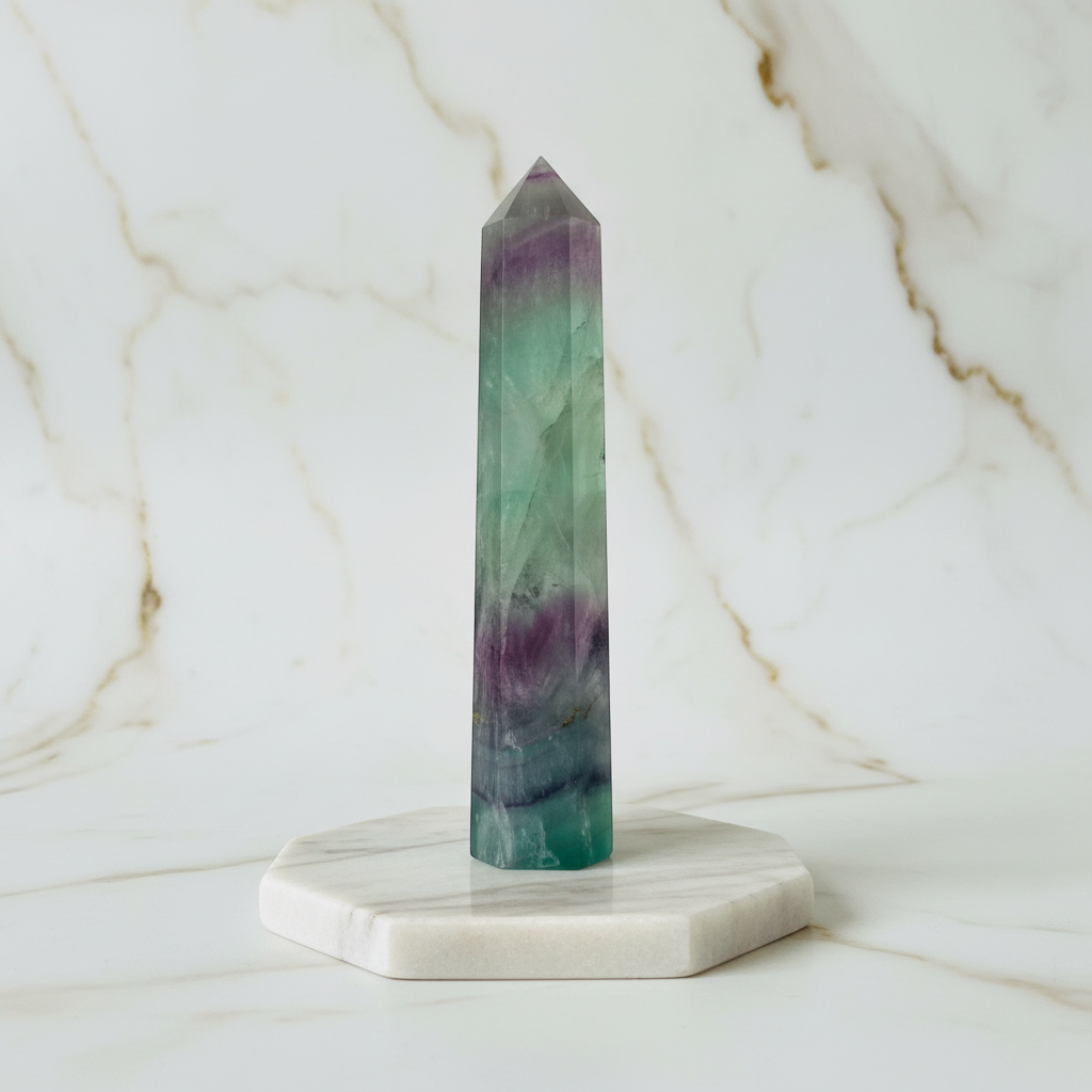 Fluorit Obelisk achteckige Platte 5