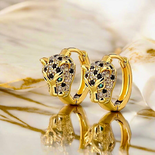 Funkelnde goldene Leopard - Kreolen - CrystalScents