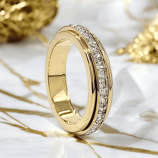 Funkelnder drehbarer Band - Ring Gold - CrystalScents
