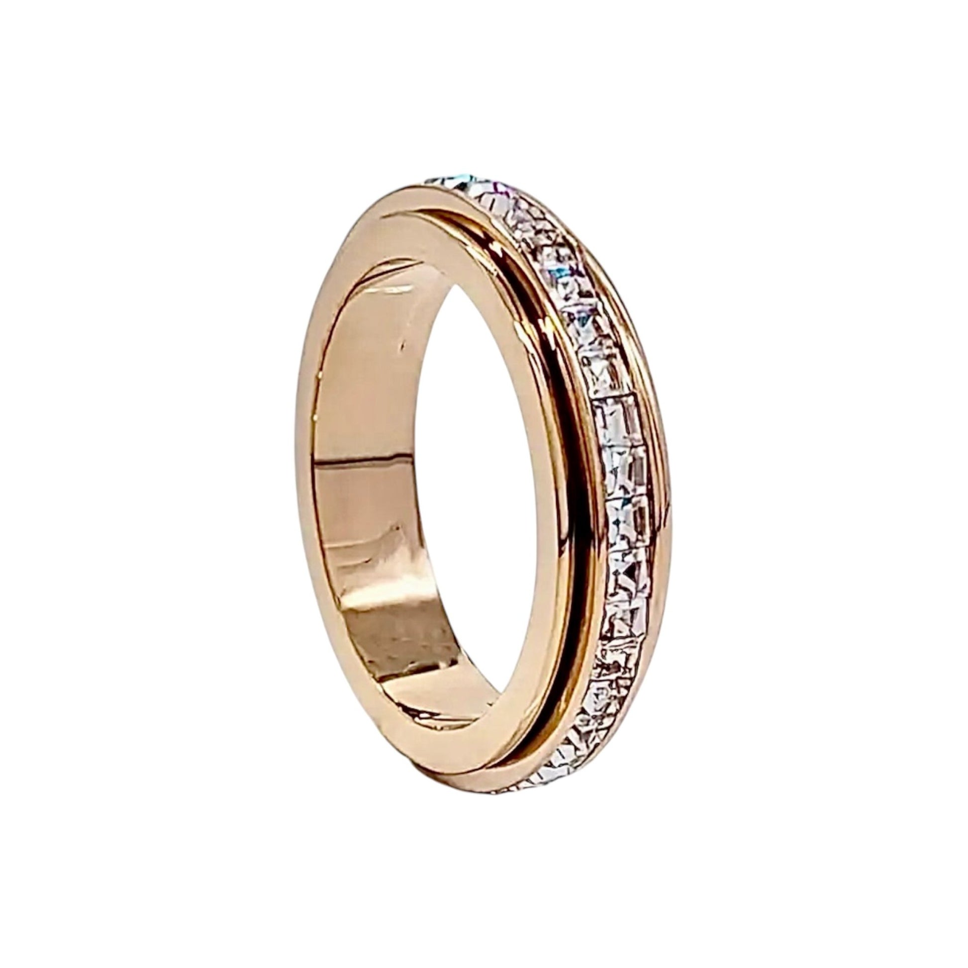 Funkelnder drehbarer Band - Ring Roségold - CrystalScents