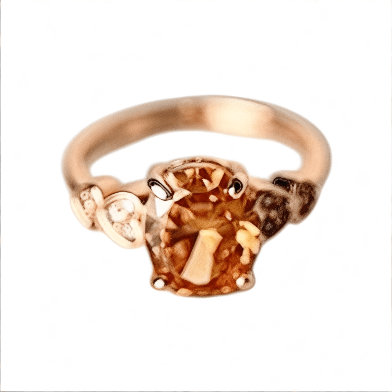 Funkelnder roségoldener Ring mit ovalem Zirkonia - CrystalScents