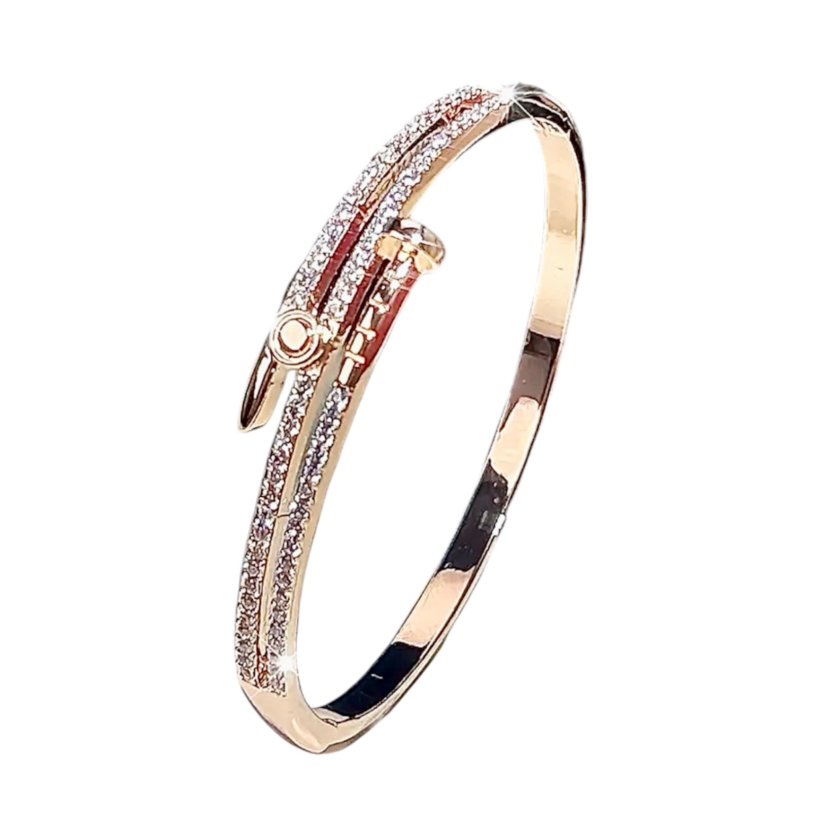 Funkelndes Armband „Nagel“ Roségold - CrystalScents