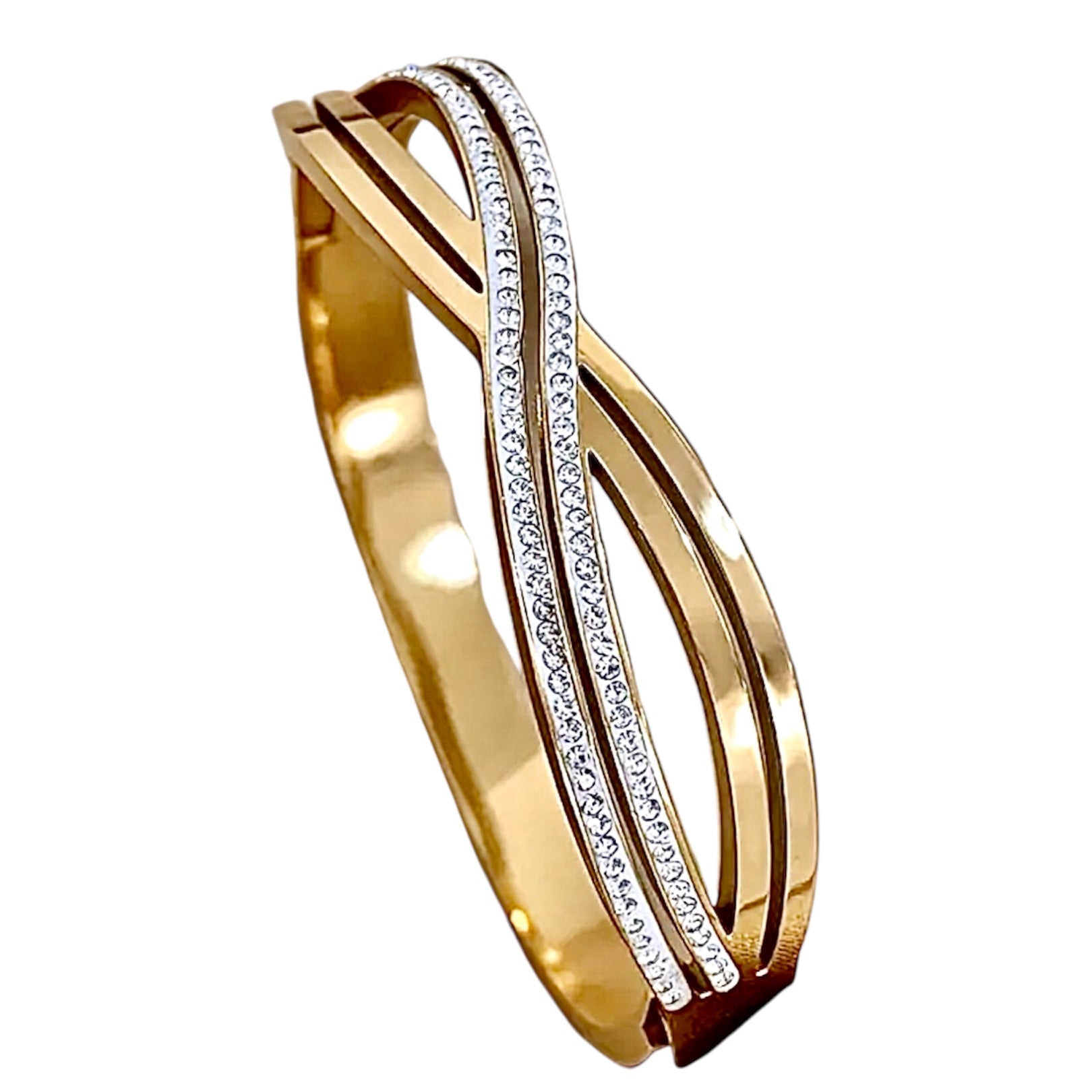 Funkelndes geflochtenes Armband Gold - CrystalScents