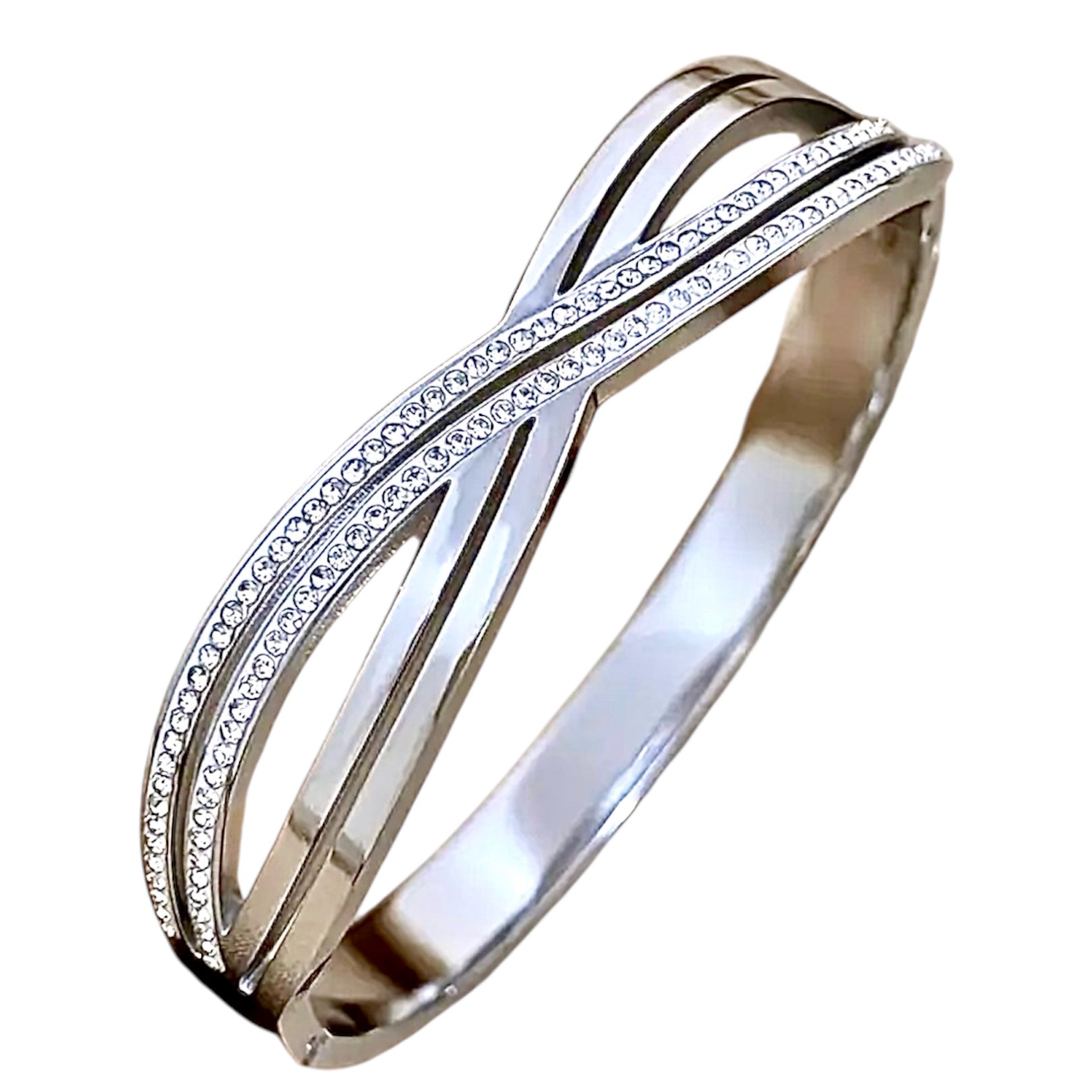 Funkelndes geflochtenes Armband Silber - CrystalScents