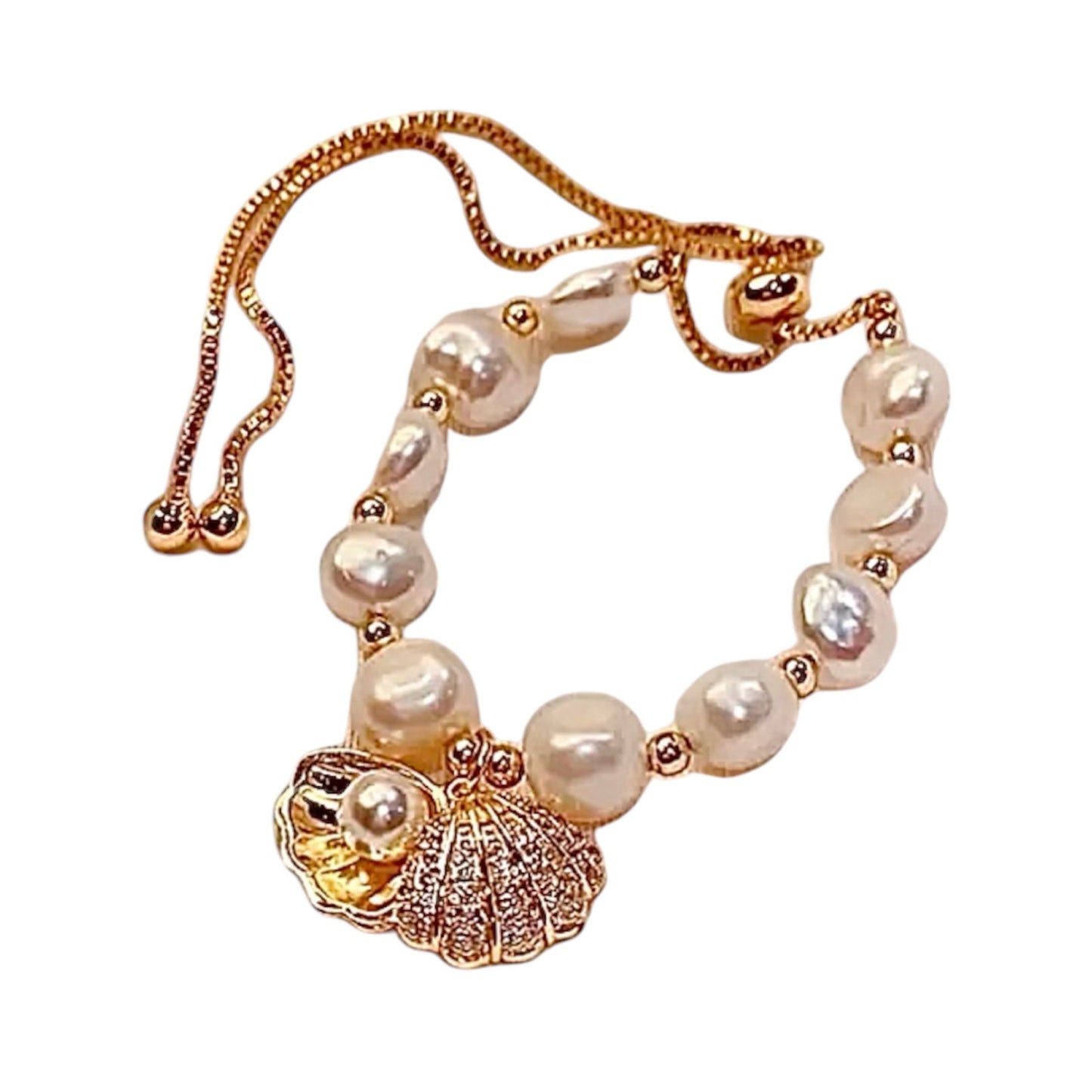 Funkelndes Perlenarmband mit Muschelanhänger - CrystalScents