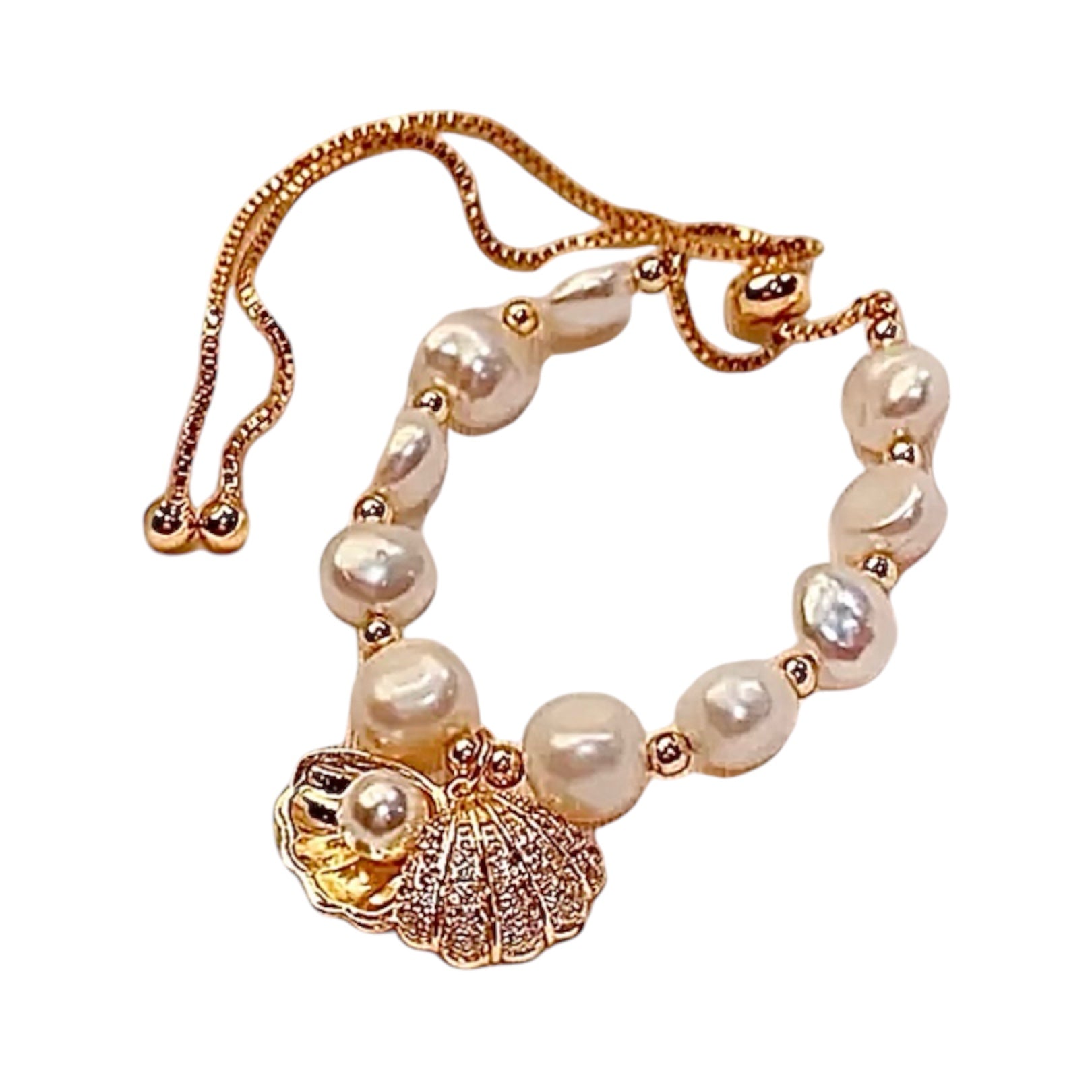 Funkelndes Perlenarmband mit Muschelanhänger - CrystalScents