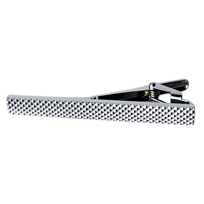 Gemusterte Krawattenklammer Silber - CrystalScents