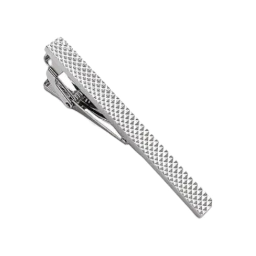 Gemusterte Krawattenklammer Silber - CrystalScents