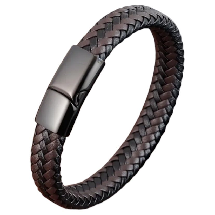 Gewebtes Kunstleder Armband mit Magnet - Verschluss - CrystalScents