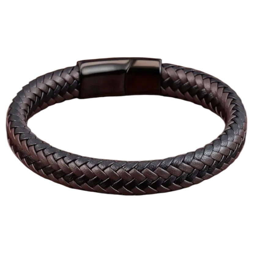 Gewebtes Kunstleder Armband mit Magnet - Verschluss - CrystalScents