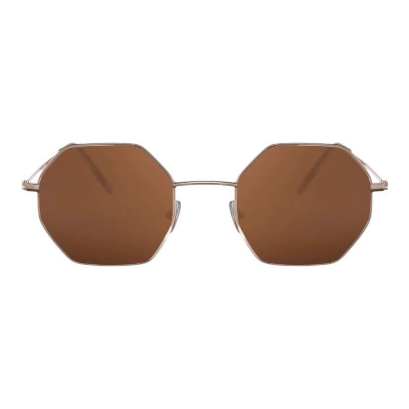 Goldbraune eckige Sonnenbrille - CrystalScents