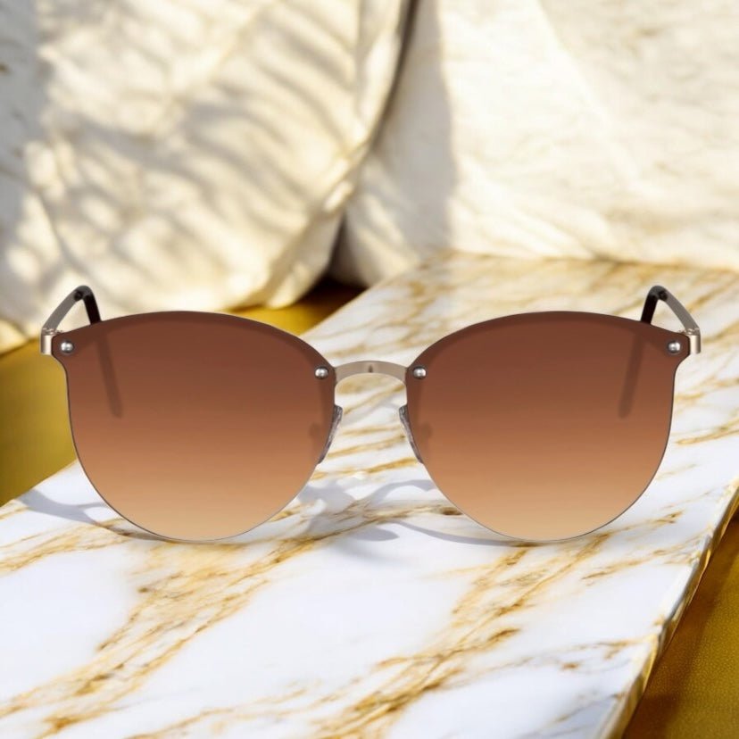 Goldbraune stylische Sonnenbrille - CrystalScents
