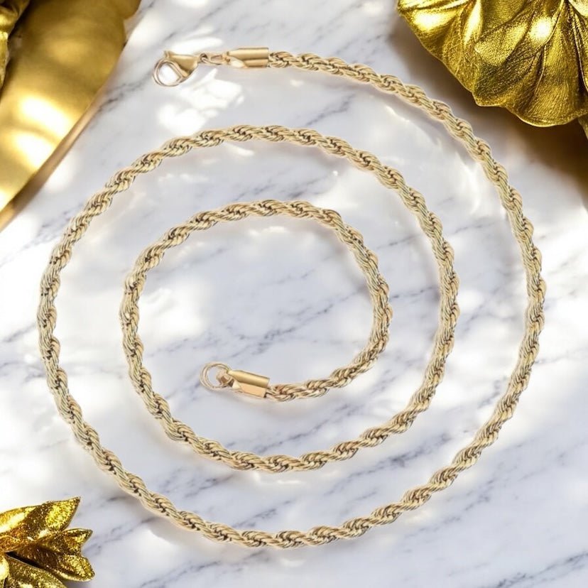 Goldene gedrehte Halskette - CrystalScents