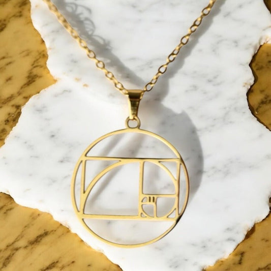 Goldene Halskette „Goldener Schnitt“ - CrystalScents
