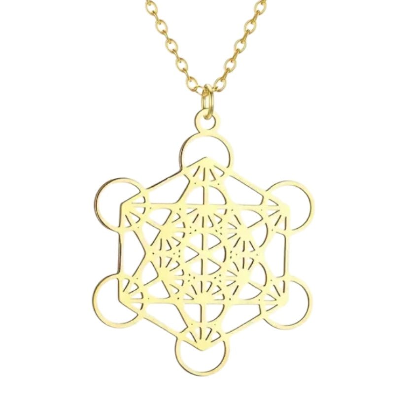 Goldene Halskette „Heilige Geometrie“ - CrystalScents