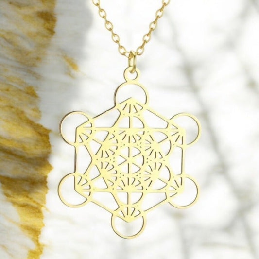 Goldene Halskette „Heilige Geometrie“ - CrystalScents