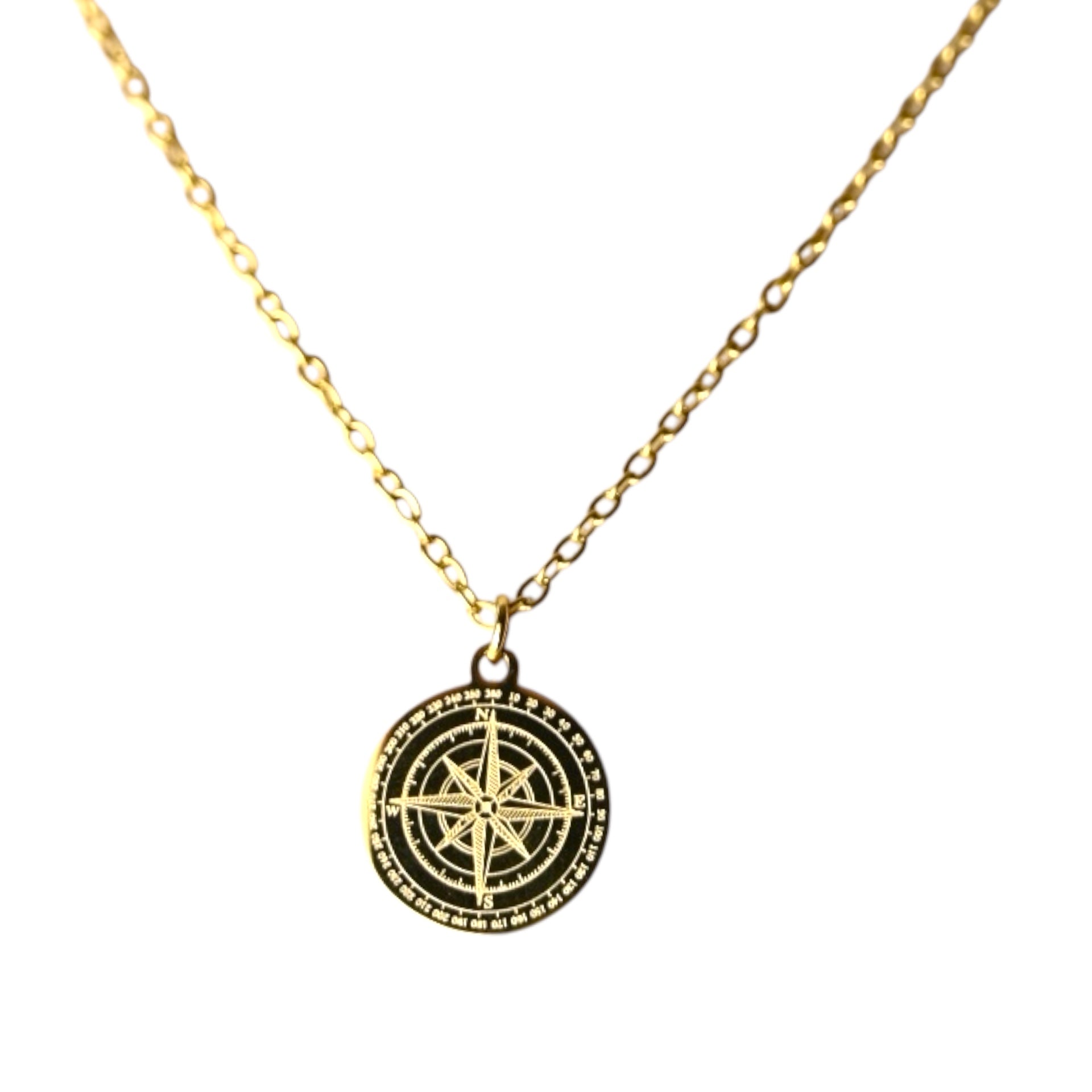 Goldene Halskette „Kompass“ - CrystalScents