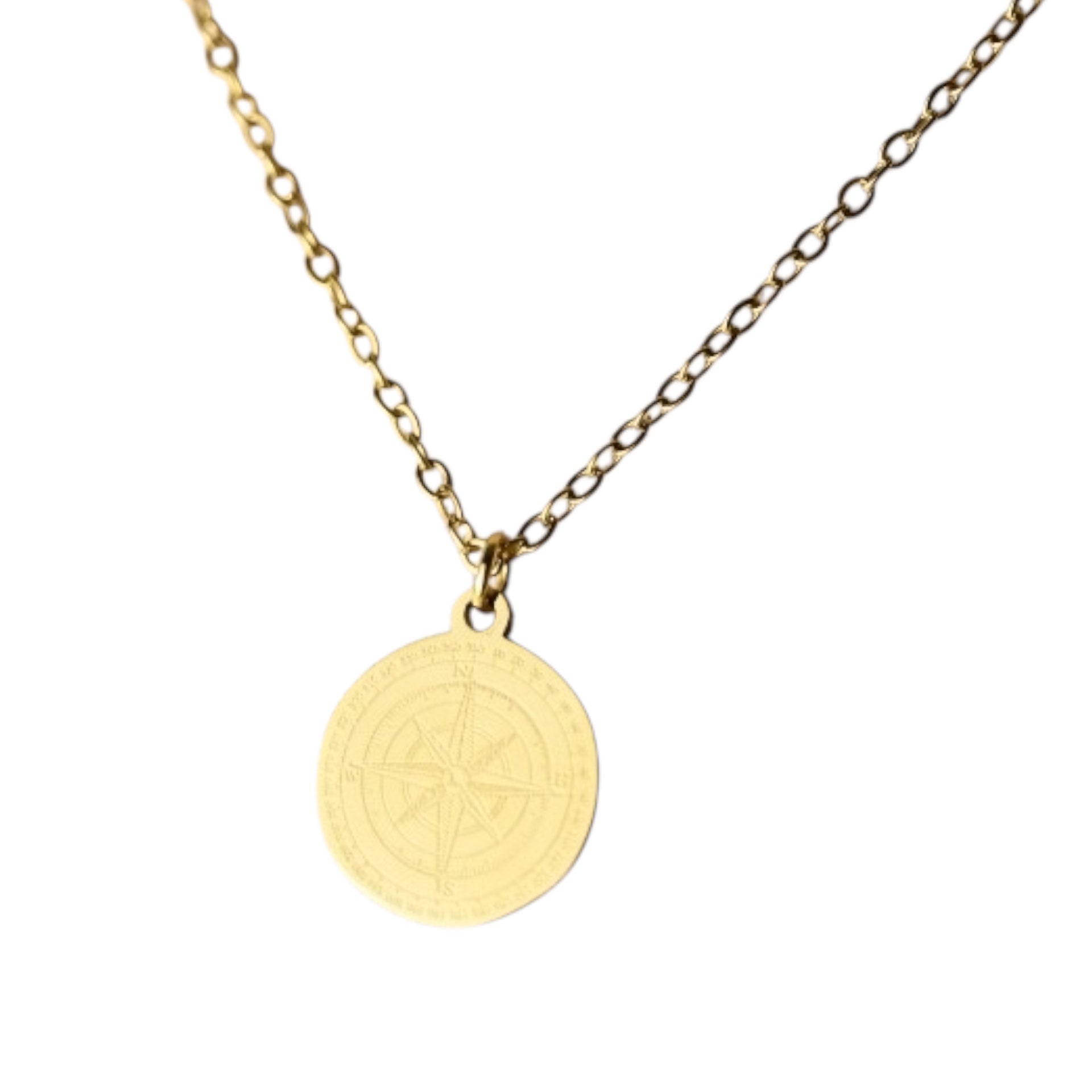 Goldene Halskette „Kompass“ - CrystalScents
