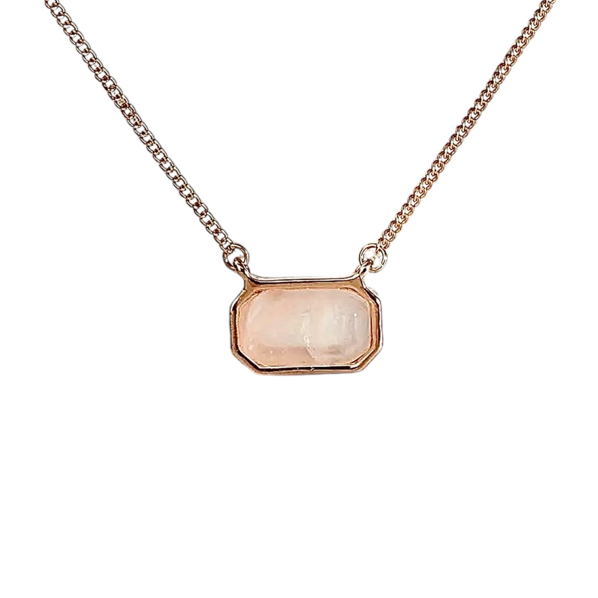 Goldene Halskette mit Edelstein Rosenquarz - CrystalScents