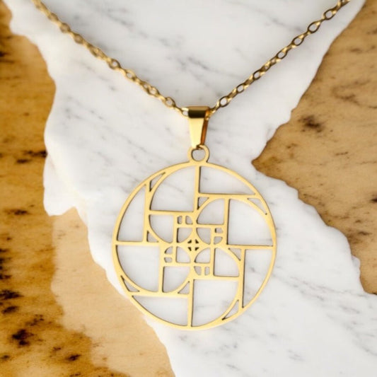 Goldene Halskette „Vierfach Goldener Schnitt“ - CrystalScents