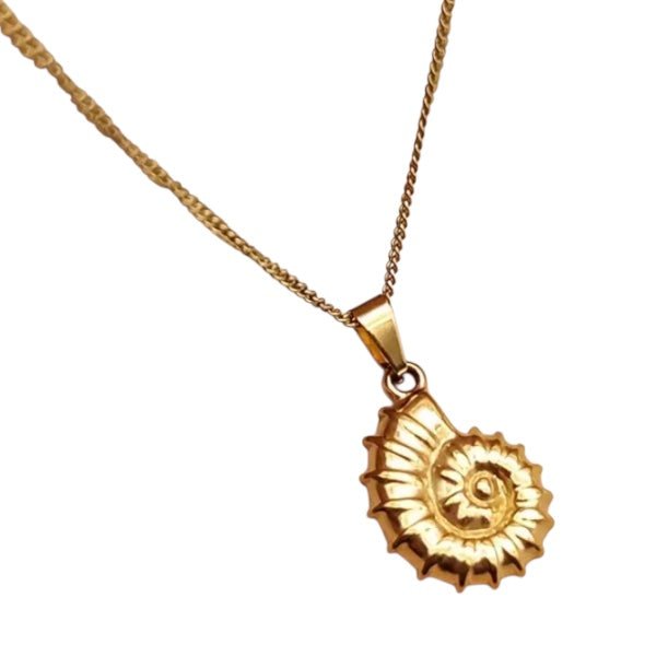 Goldene Kette mit Nautilus Anhänger - CrystalScents