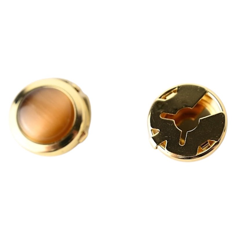 Goldene Manschettenknöpfe mit braunem Katzenauge - CrystalScents