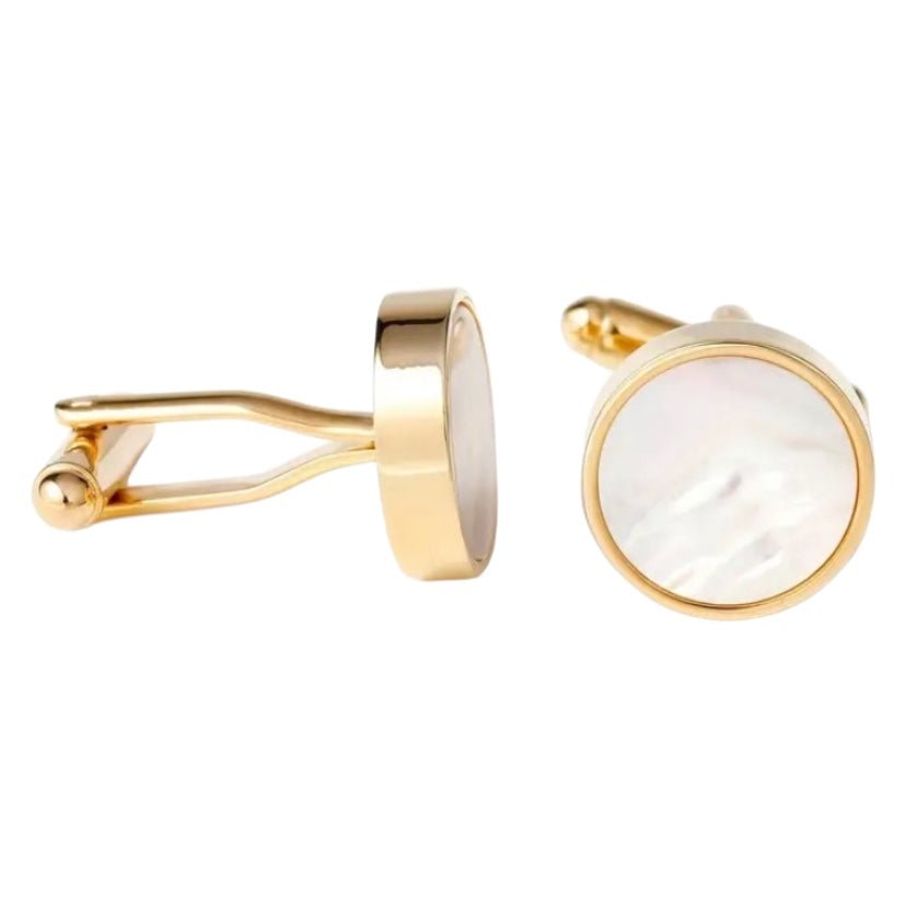 Goldene Manschettenknöpfe Perlmutt - CrystalScents