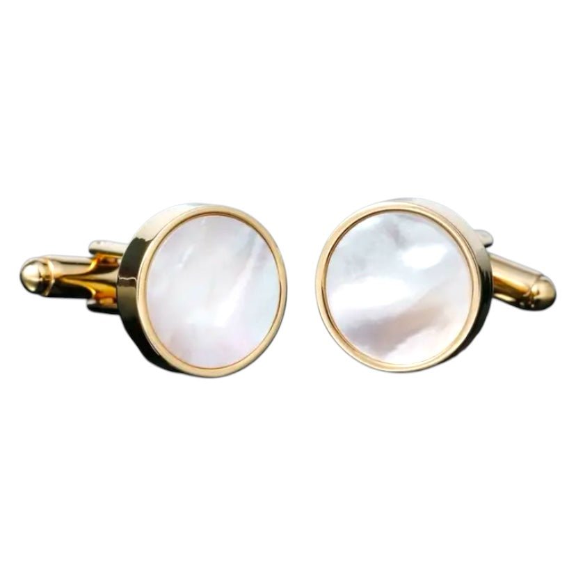 Goldene Manschettenknöpfe Perlmutt - CrystalScents