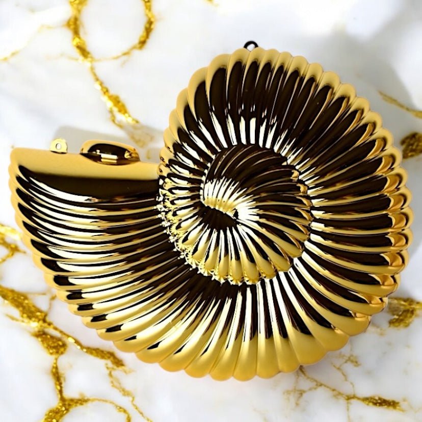 Goldene Nautilus Clutch - CrystalScents