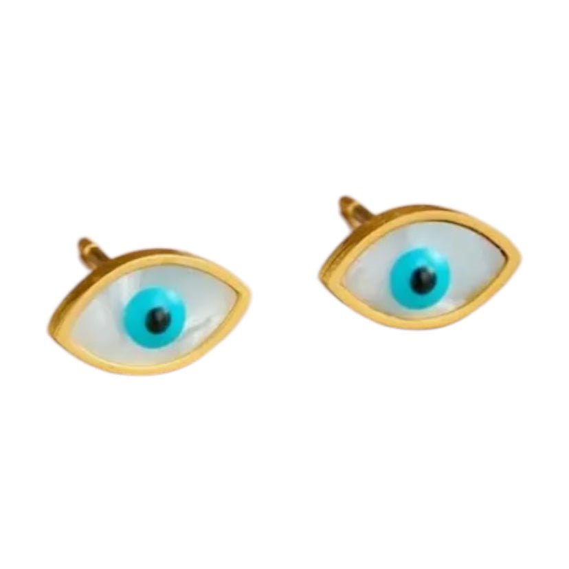 Goldene Ohrstecker „schützendes Auge“ - CrystalScents