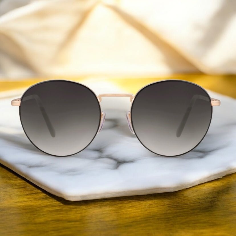 Goldene Sonnenbrille mit schwarzem Verlauf - CrystalScents