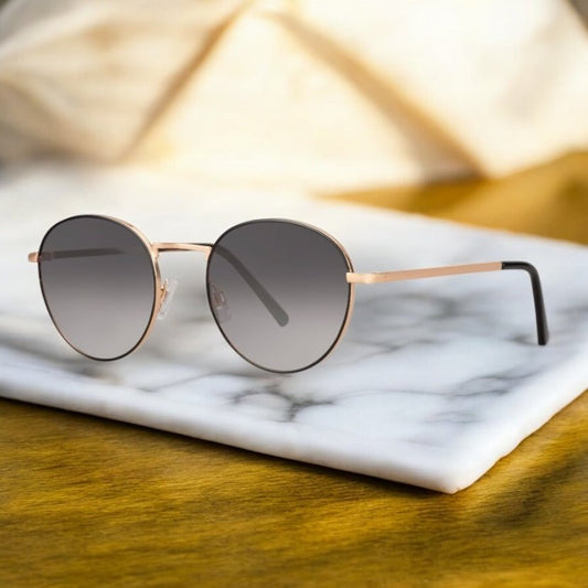 Goldene Sonnenbrille mit schwarzem Verlauf - CrystalScents