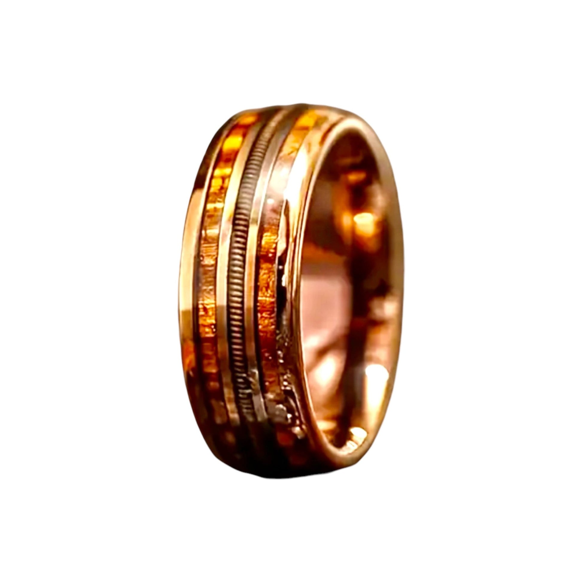 Goldener Ring mit Gitarrenseite - CrystalScents