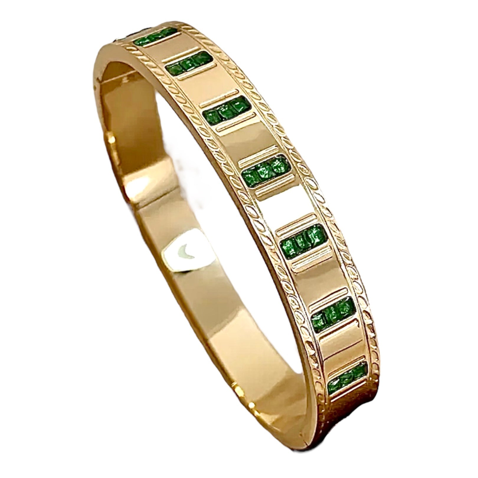 Goldenes Armband mit grünen Akzenten - CrystalScents