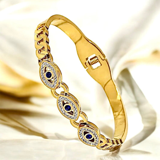 Goldenes funkelndes Armband „Augen“ - CrystalScents