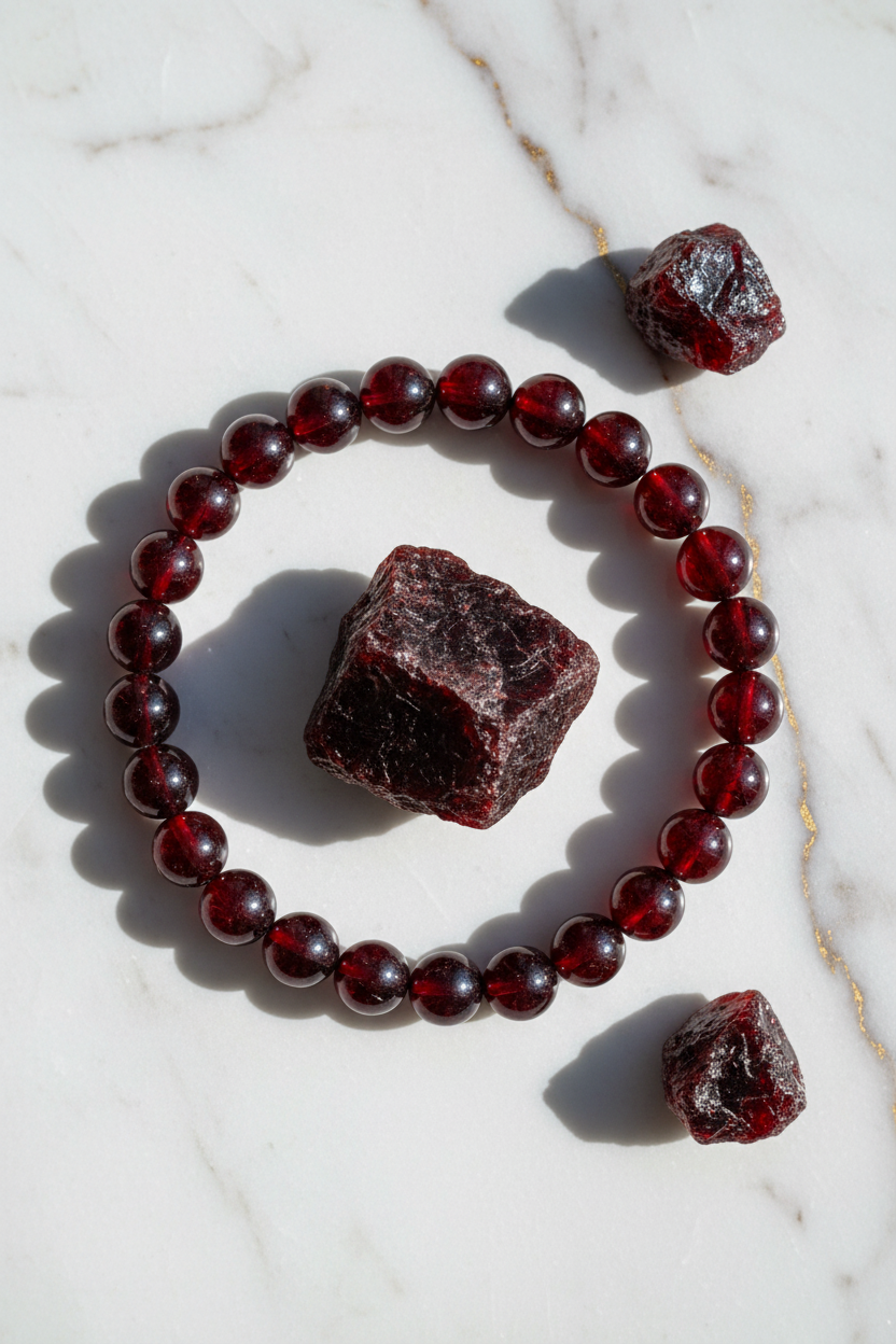 Granat Armband groß