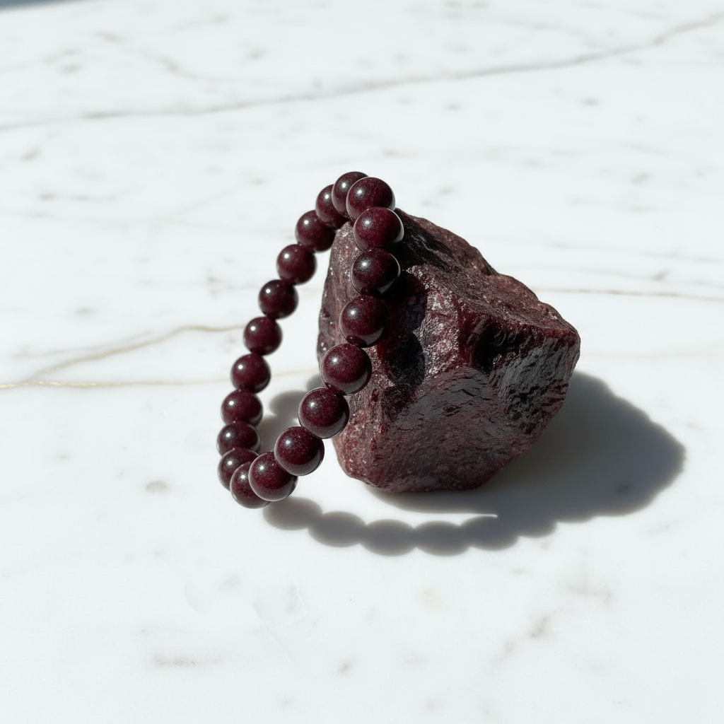 Granat Armband – mit Rohstein