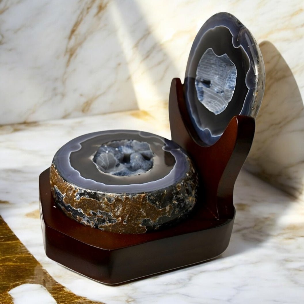 Große Achat - Truhe mit Ständer - CrystalScents