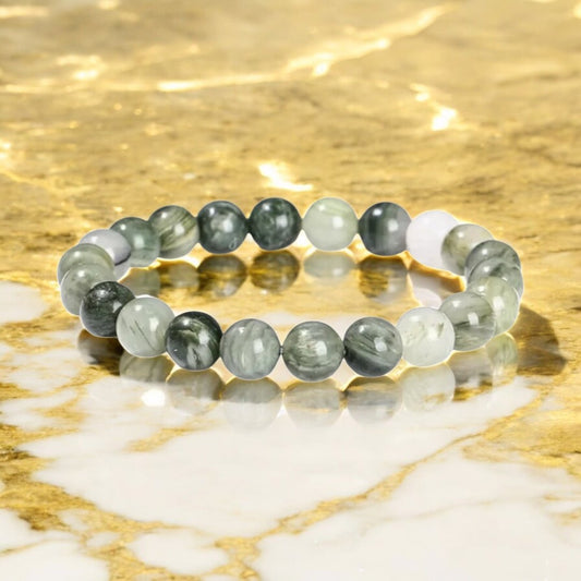 Grüner Jaspis Kugelarmband - CrystalScents