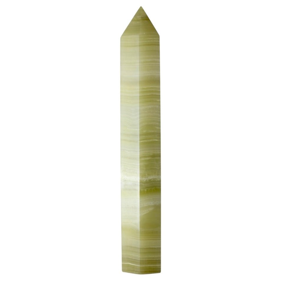 Grüner Seidenkristall Obelisk - CrystalScents