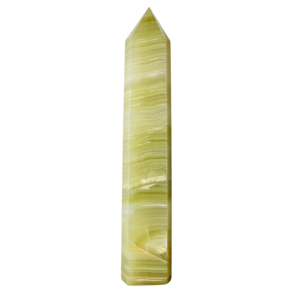 Grüner Seidenkristall Obelisk - CrystalScents