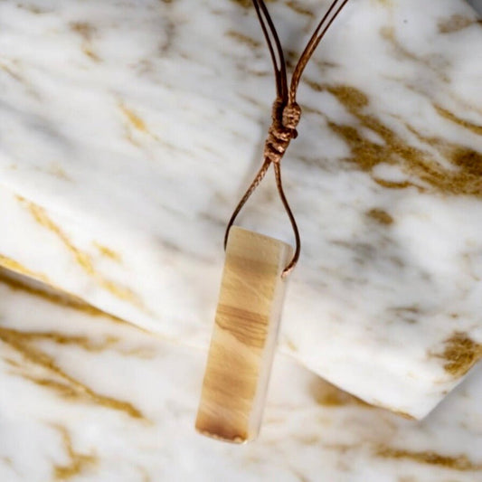Halskette mit länglichem Achat - CrystalScents