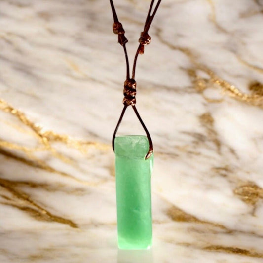 Halskette mit länglichem Aventurin - CrystalScents