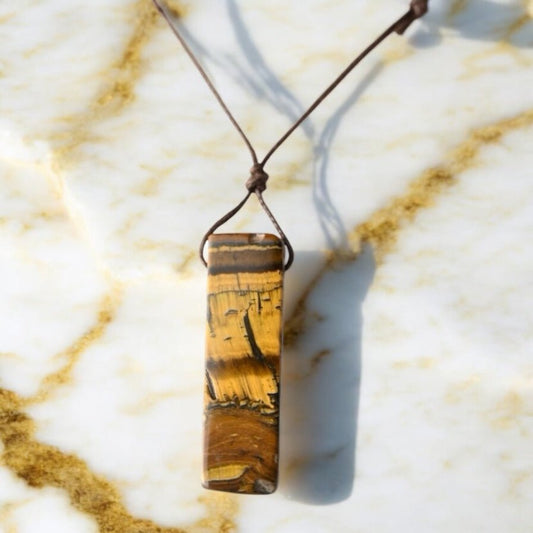Halskette mit länglichem Tigerauge - CrystalScents