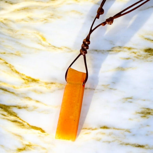 Halskette mit länglicher gelber Jade - CrystalScents
